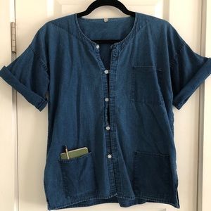 Vintage denim short sleeve button down